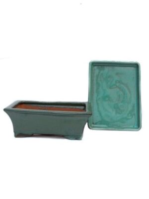 Rectangular Saucer Detached Glazed Ceramic Bonsai Pots