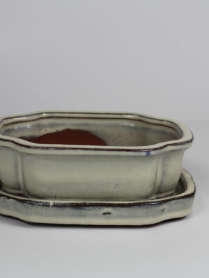 6″ Glazed Bonsai pot w/ Unattached saucer