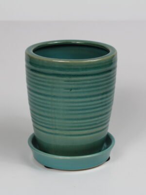 3” Glazed Bonsai Pot w/ Attached saucer