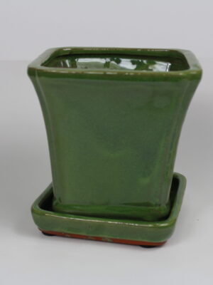 7″ Glazed Cascading Bonsai pots w/ Attached saucer